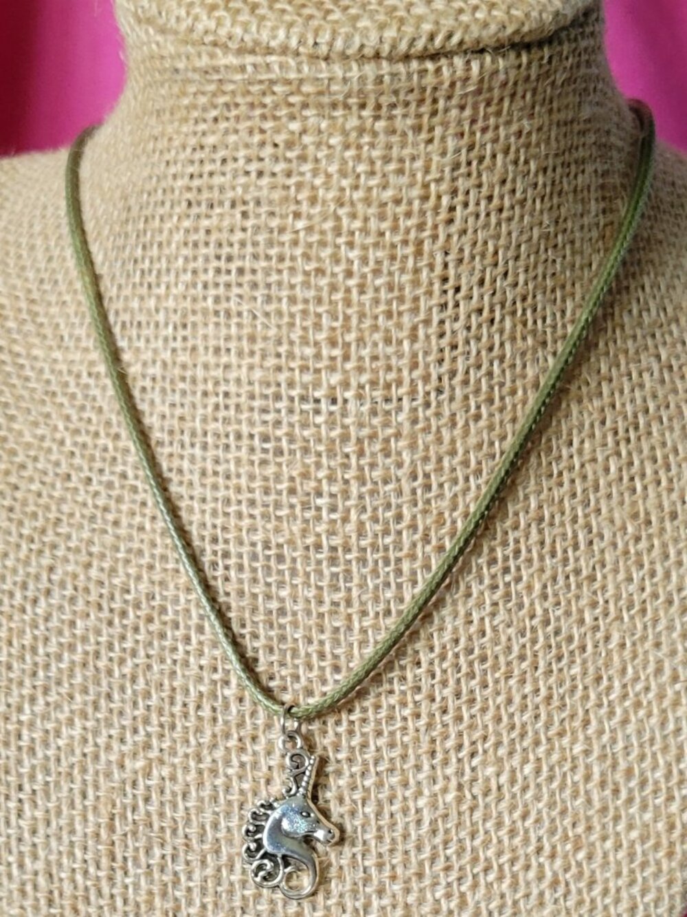 Green Pink White Yellow Girls' Rope Necklaces with Whimsical Charms